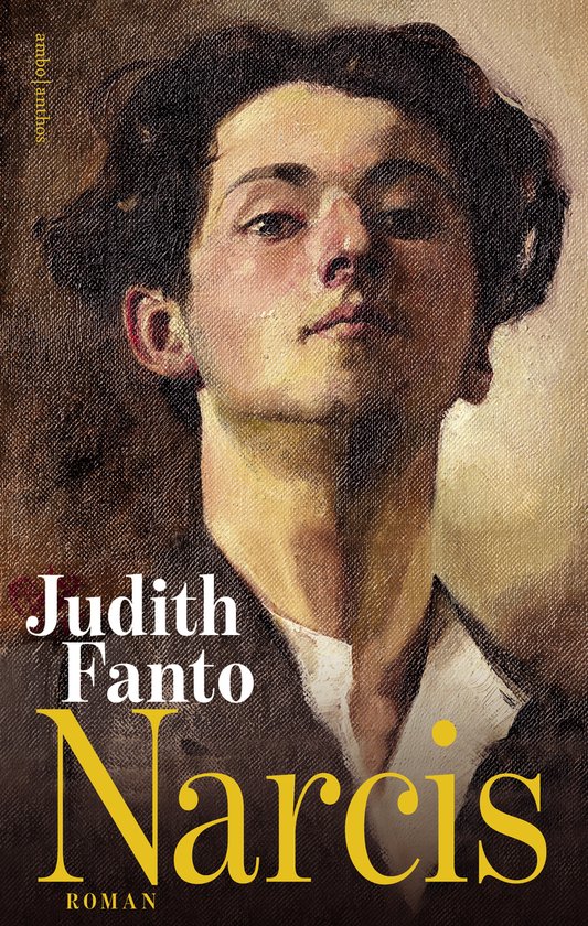 Boekomslag met een schilderij van een jongeman, "Judith Fanto Narcis ROMAN".
