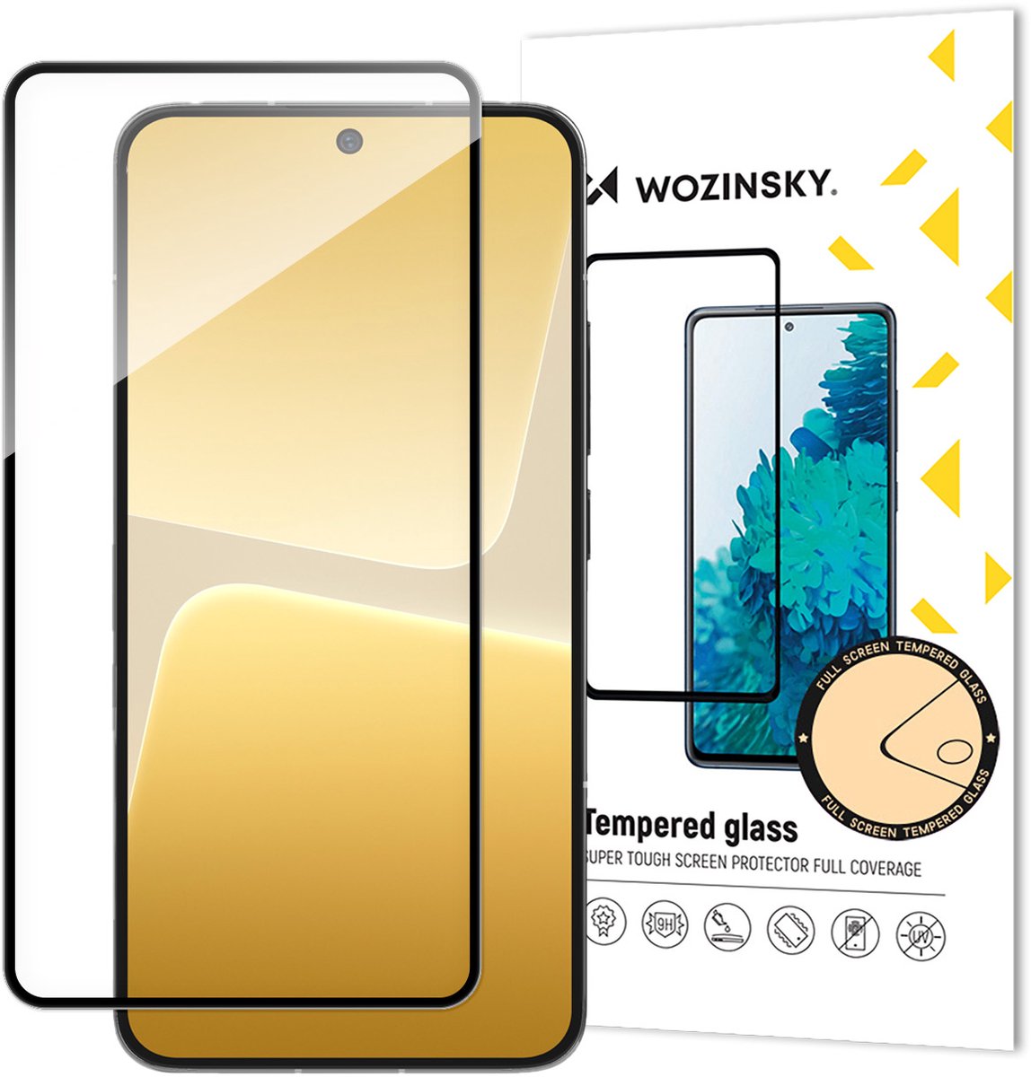 Wozinsky Full Glue Serie - Gehard Glas Bescherming - 9H Sterkte - Voor Xiaomi 13 - Zwarte Rand