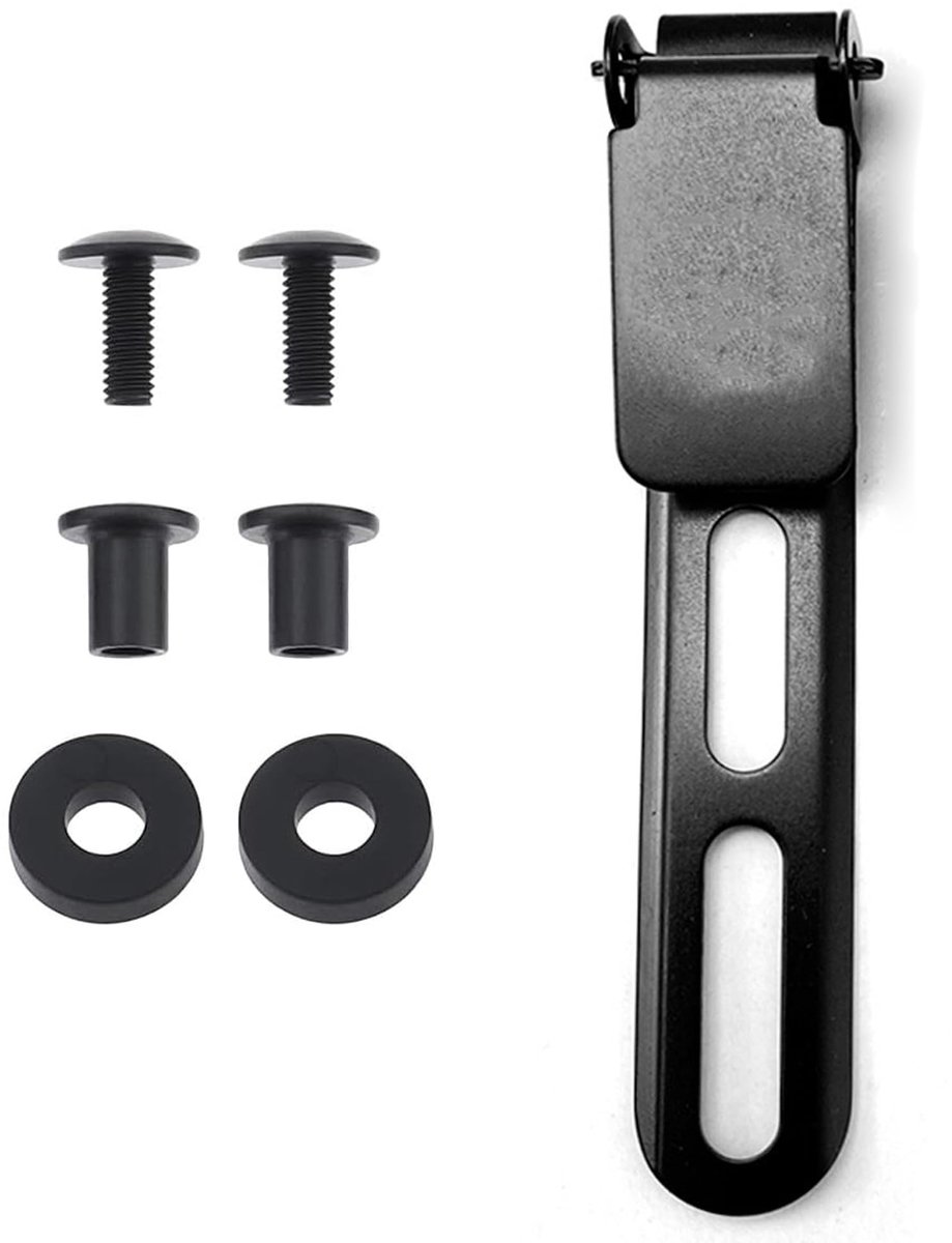 Dailygoods- Riemclip Ergonomisch - Vaste Bladclips - Messing Schijven - Compatibel met Ulticlip - 85 x 15 mm - Roestvrij Staal - Gereedschapsclip