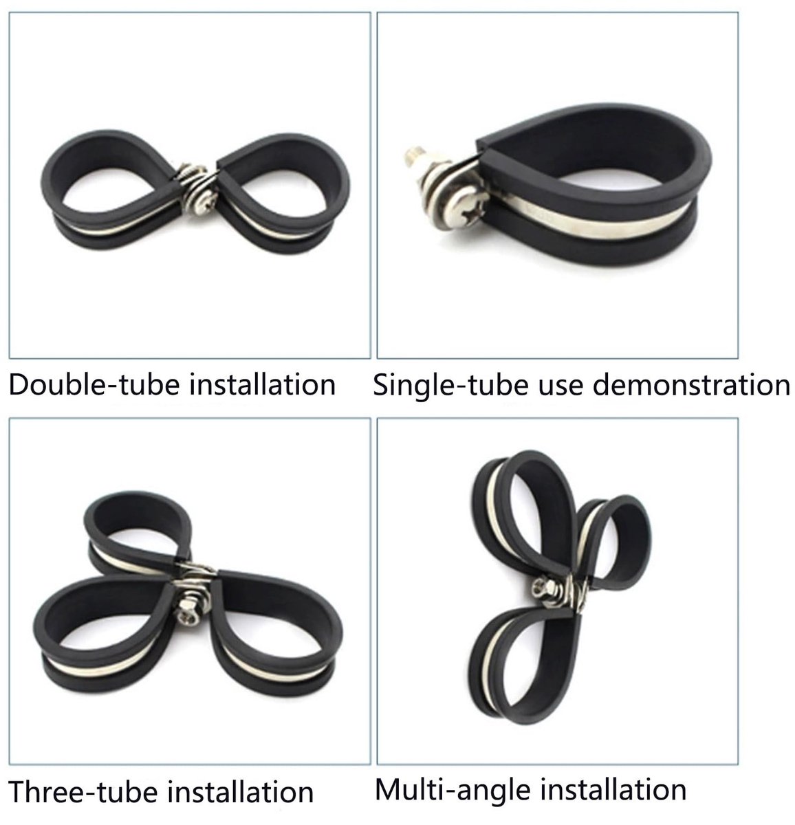 Allecto - Kabelklem 6 mm - Rubber gewatteerde slangklem - 30 stuks