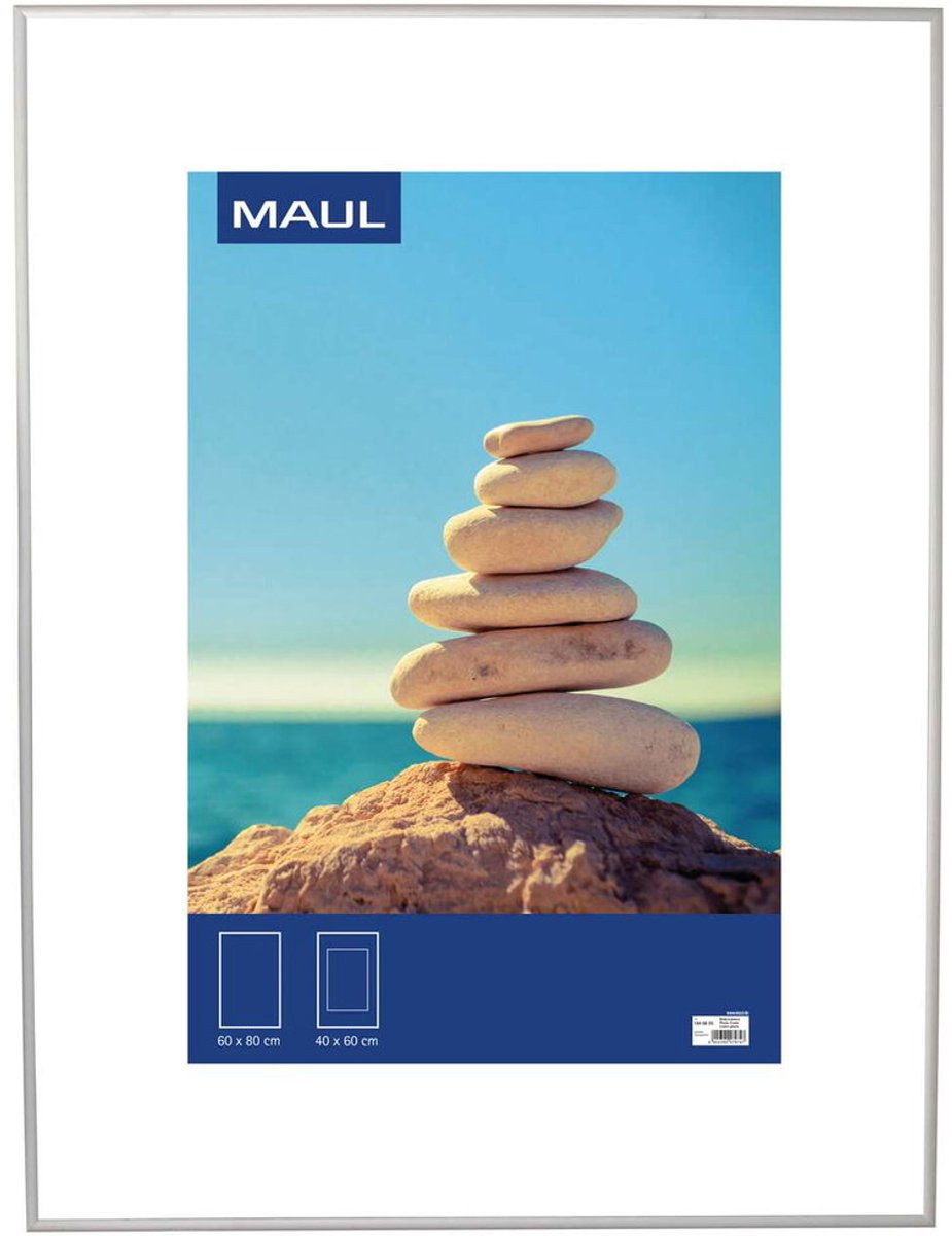 Maul MAULdesign Fotolijst - 60 x 80 cm, ca. A1 - zilver - kunststof - 1 stuk - MAUL zilver|wit