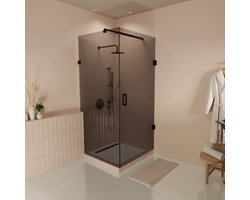 Lomazoo Douchecabine Cali - 90 X 90 Cm - Zwart - 8 Mm Rookglas - Nano Coating