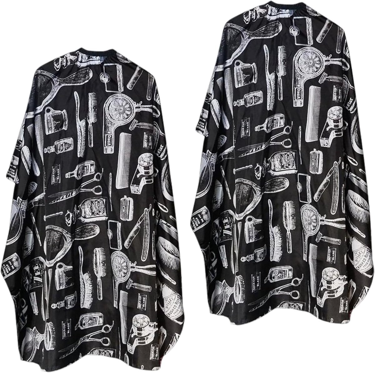 Kapperscape Set - Haarstyling Bescherming - Haar Knippen Verven - Waterdicht Taftweefsel - 2 Stuks 140x100cm - Wit Print