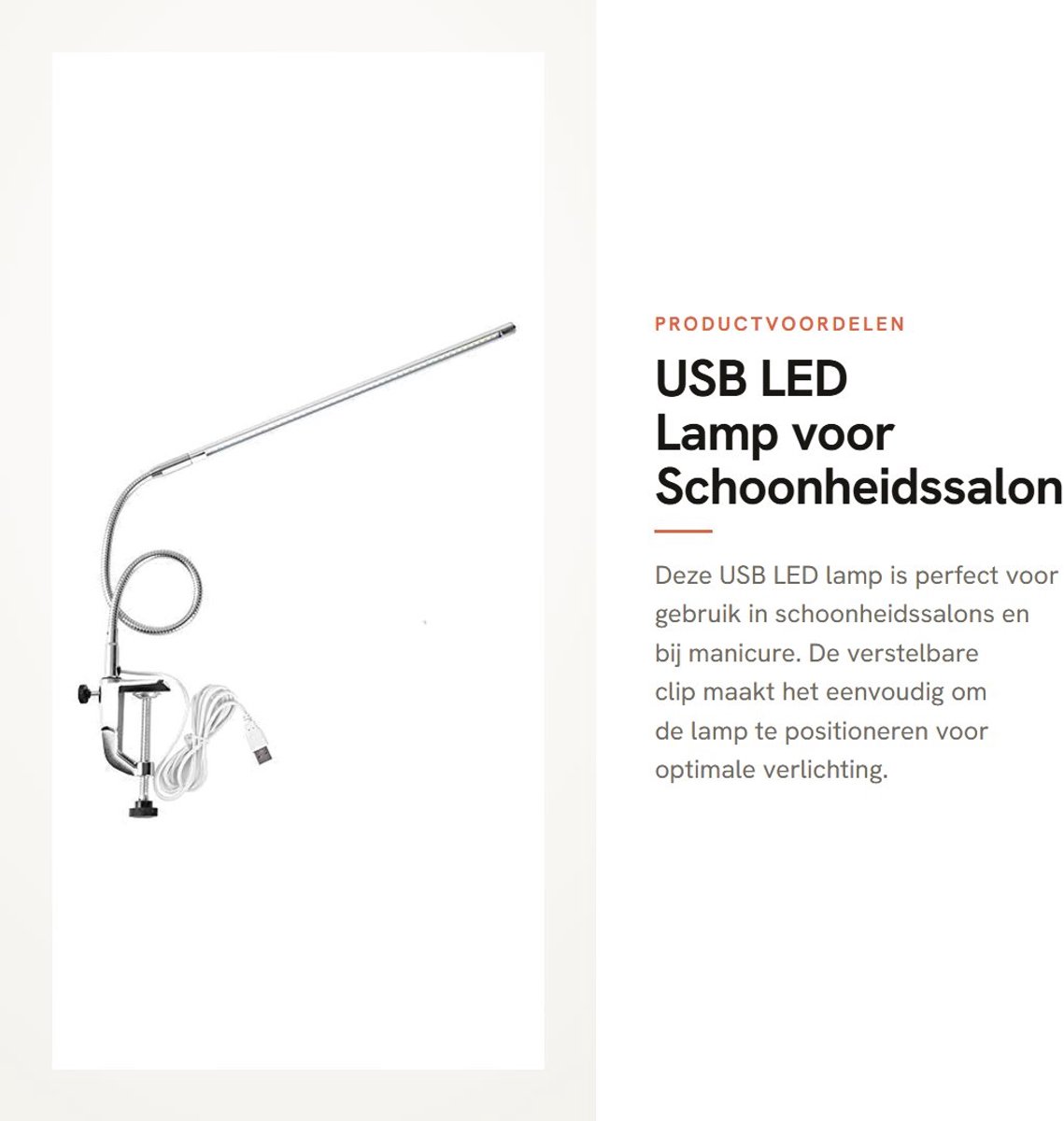 Dailygoods - USB LED Lamp voor Schoonheidssalon en Manicure, Verstelbare Cliplamp