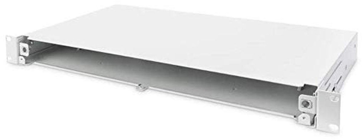 Glasvezel Splicing Box - Patch Panel - Netwerk Installatie - Lege Behuizing - 19-Inch 1HE - Lichtgrijs
