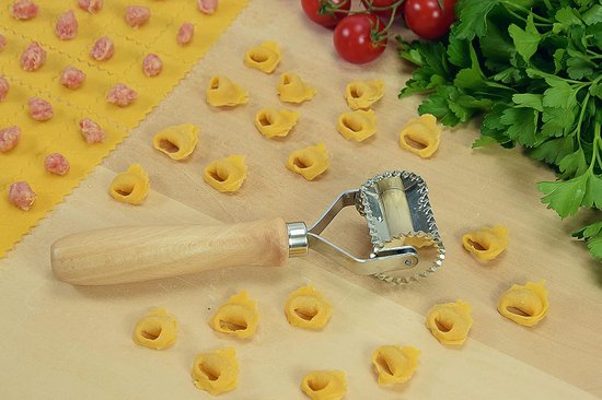 Pastasnijder Vierkant - Deegsnijder Keuken - Verse Pasta Maken - Gekartelde Rand - 38 mm - Zilver — afbeelding 3