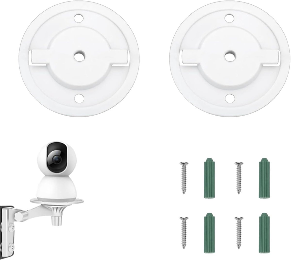 Camera Ophangsysteem - Bevestiging Beveiliging - Beveiliging Thuis - Verstelbare Hoek - Set van 2 - Wit