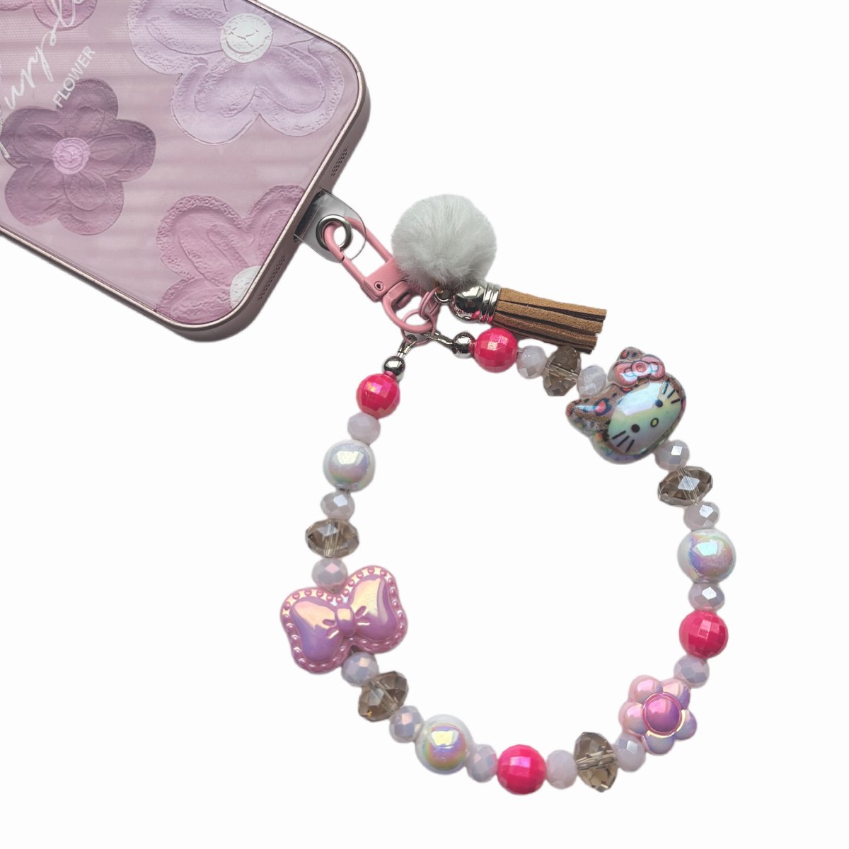 Love Beadz - Hello Kitty panter - handgemaakte kralen telefoonkoord- polsband-