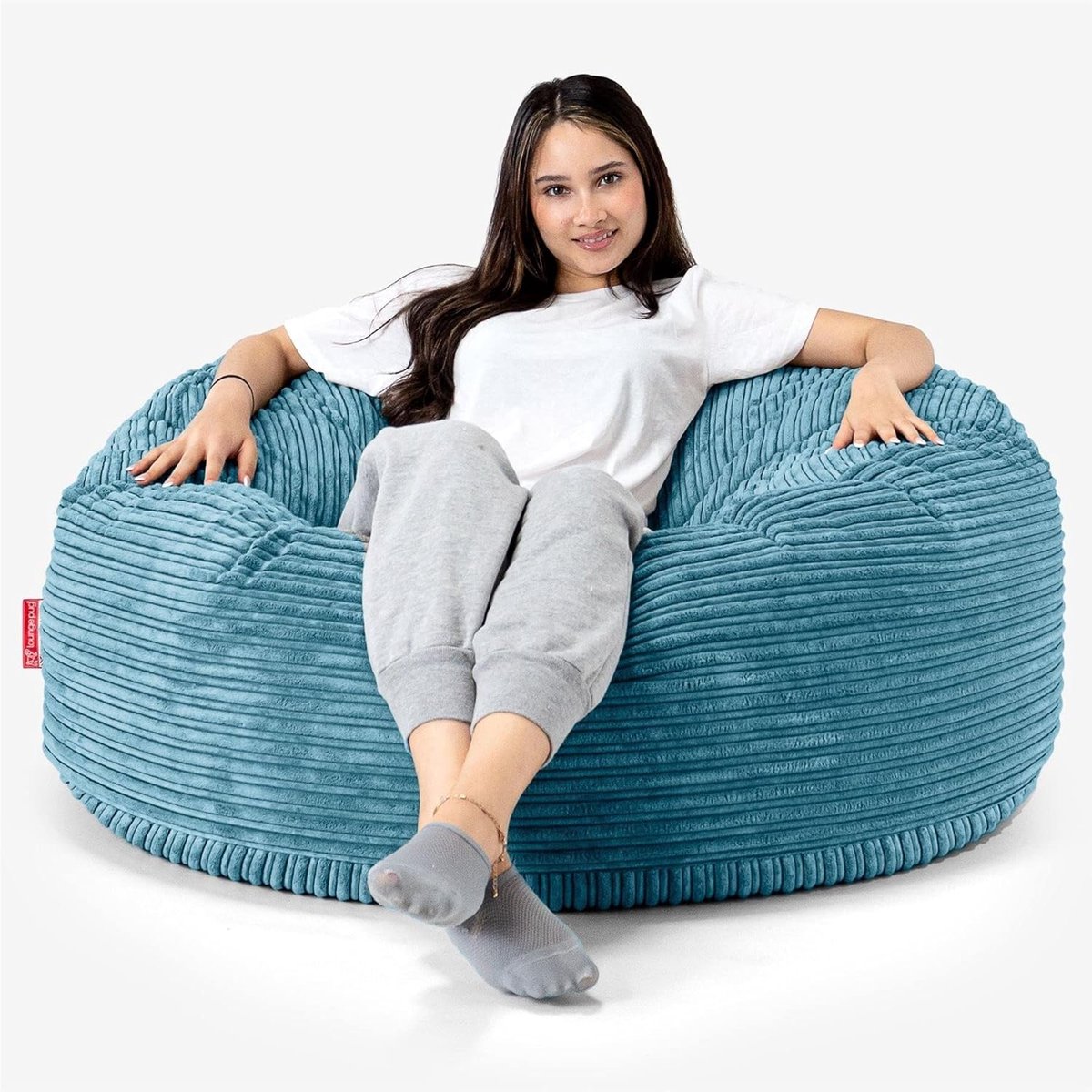 Zitzak Bank - Grote Poef - Lekker Relaxen - Kindveilige Ritsen - 110cm Diameter - Petrol