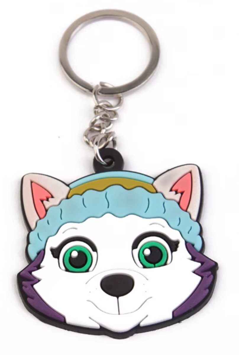 Pradeo - Alternatieve Sleutelhanger Van Paw Patrol - Everest - Paw Patrol - Hard Siliconen - Cadeau Voor Volwassenen en Kinderen - Geschenk Voor Verjaardagen en Feestdagen - Key Chain
