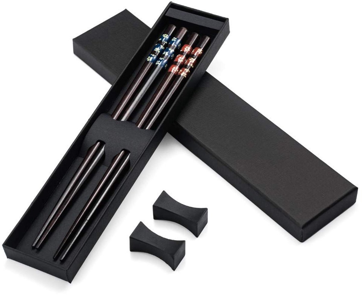 Dailygoods- Eetstokjes Set 2 Paar - Houten Eetstokjes - Vaatwasserbestendig - Antislip - Herbruikbaar - 23 cm Lengte - Chopsticks