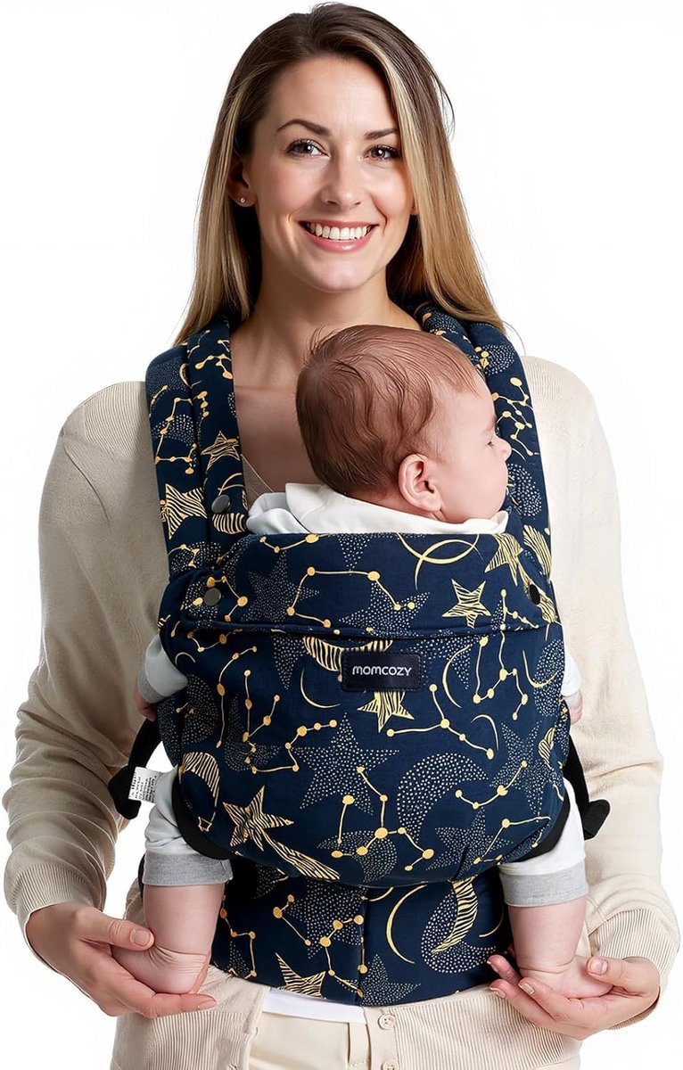 Babydrager - Draagzak - Handenvrij Comfort - Verstelbaar met Groei - 32-20 kg - Sterrenhemel