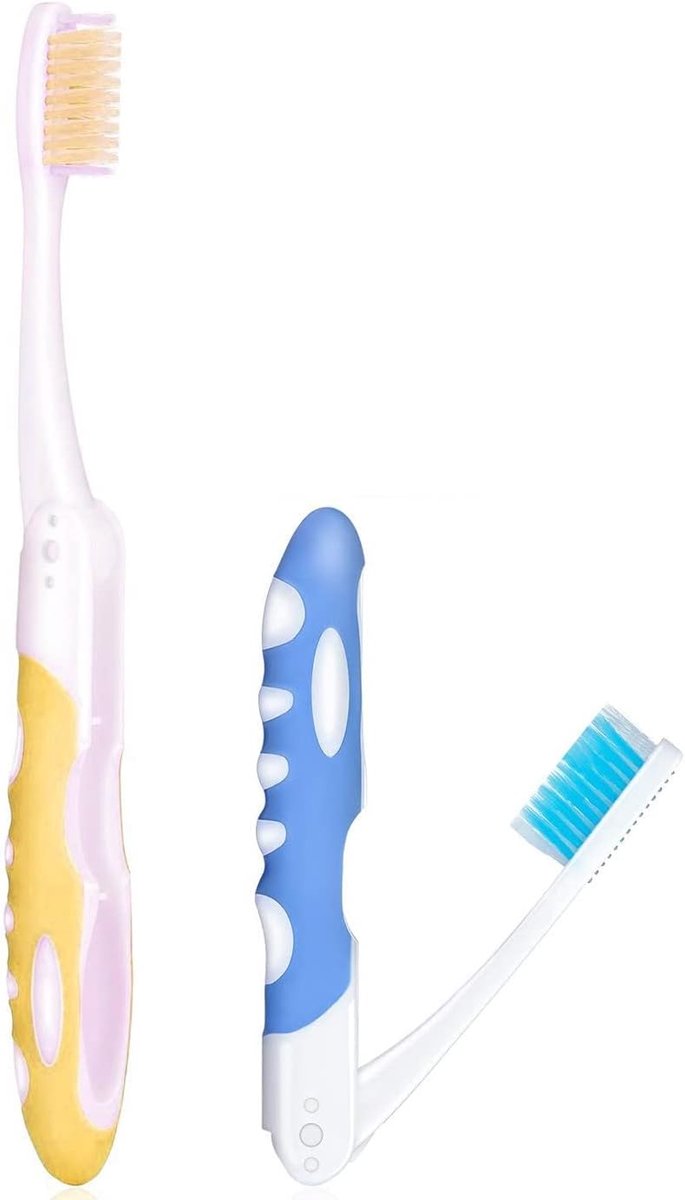 Reis Tandenborstels - Opvouwbare Borstels - Hygiëne Onderweg - Compact Vouwbaar - 2 Stuks - Meerdere Kleuren