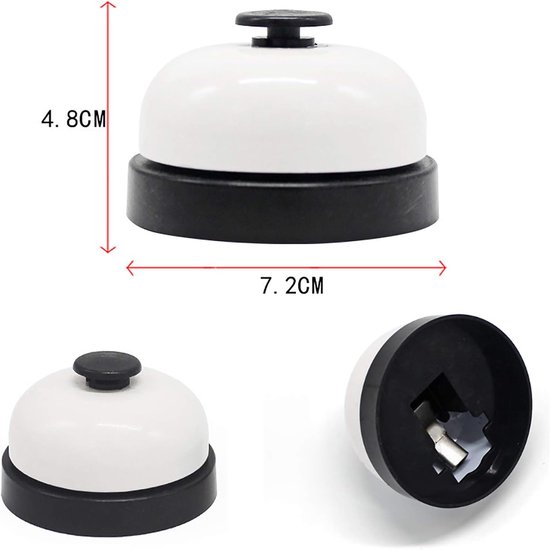 Tafelbel - Servicebel Bel - Hulp Vragen - Batterijloos Geluid - 72 cm Hoog - Wit — afbeelding 3