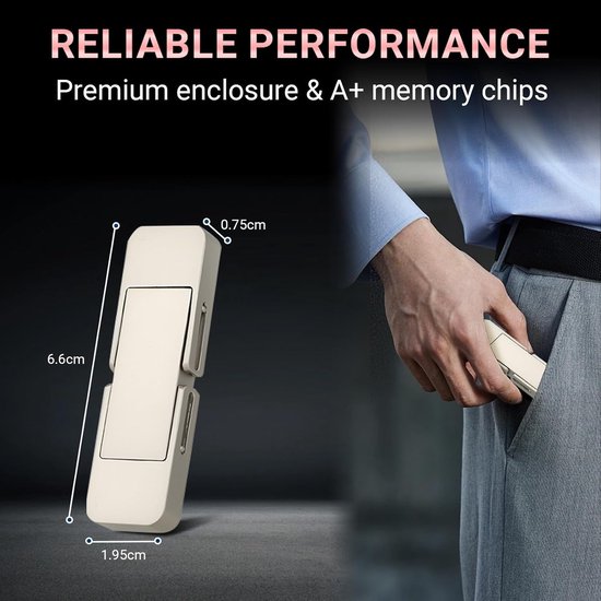 USB-C Stick - Externe SSD - Snelle Data Overdracht - 2-in-1 Type C A - 512 GB - Zilver — afbeelding 2