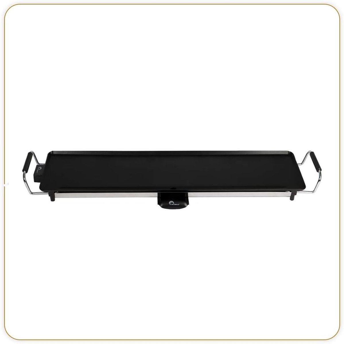 Elektrische Grillplaat - Bakplaat Plancha - Gezellig Tafelen - XXL Kookoppervlak - 90x23 cm - Zwart Roestvrij Staal
