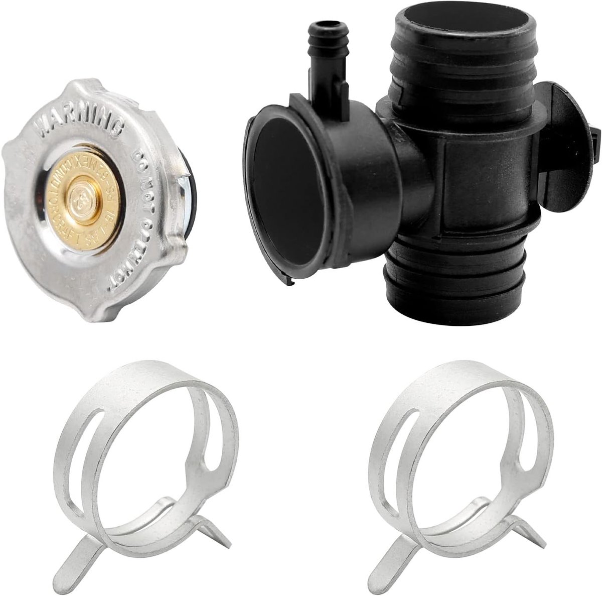 Koelvloeistof Vulhals - Radiateur Onderdeel - Motor Onderhoud - Duurzaam Materiaal - Compact Formaat - Zwart