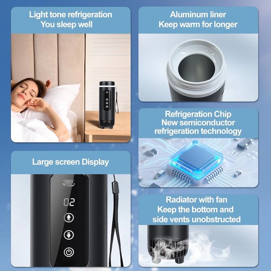 Diabetes Tas - Insuline Koeltas - Insulinakoeler Reisetas - Draagbare Insulinakoelkast - Inclusief Draagtas en Oplader - Geschikt voor 5–7 Insulinpennen (Geen Powerbank) - zwart — afbeelding 2