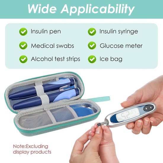 Insuline koeltas - Met 2 koelelementen - Insulinepennen koeltas - Diabetes tas medische etui - Koelbox - Koeltasje voor op reis - Isolerende Insuline Etui voor op Reis - Koeltas voor medicijnen - Waterdicht en temperatuurisolerend - Groen — afbeelding 3