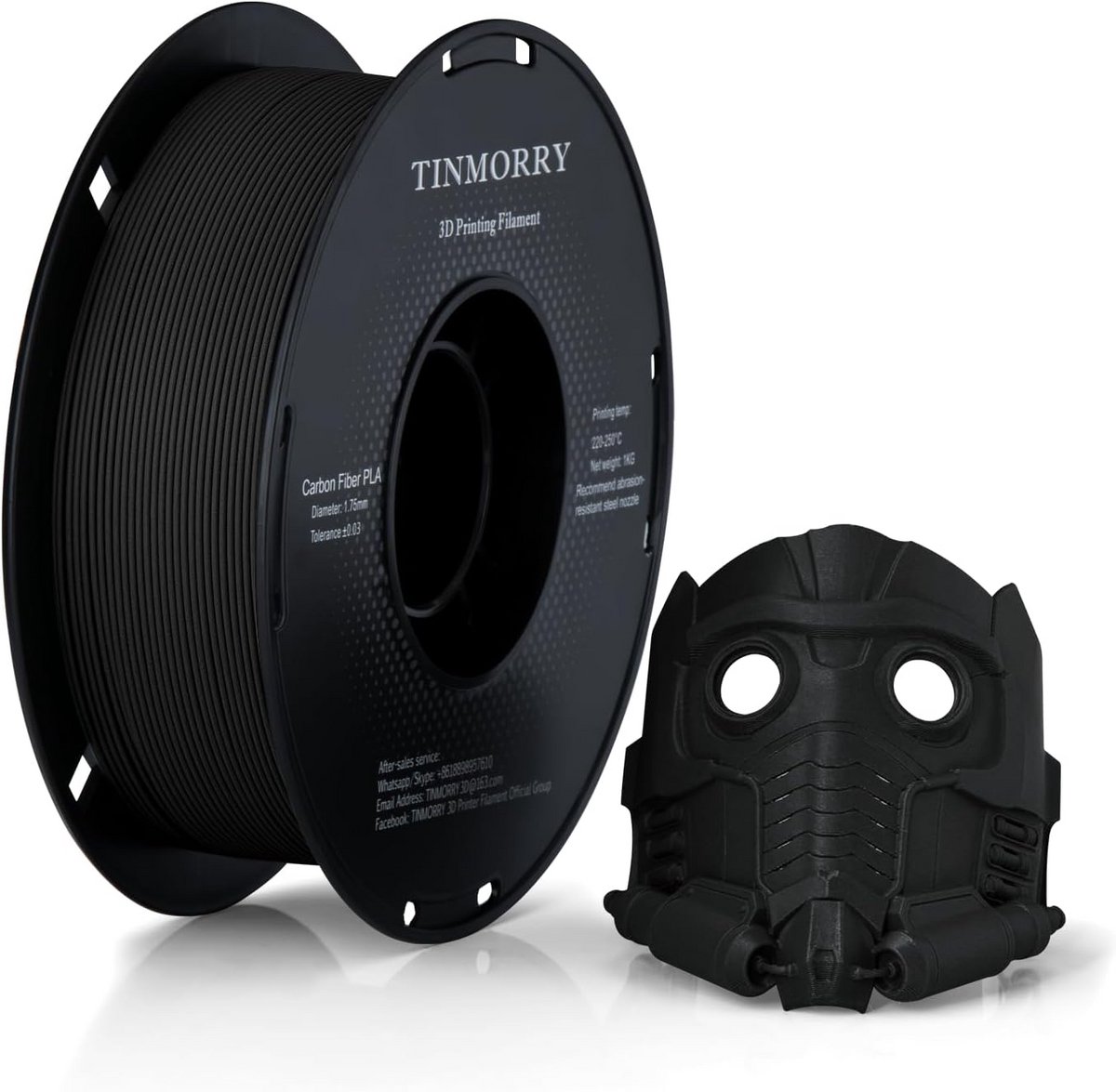 PLA Filament - Koolstofvezel PLA - 3D Printen - Unieke Matte Textuur - 1 KG - Zwart