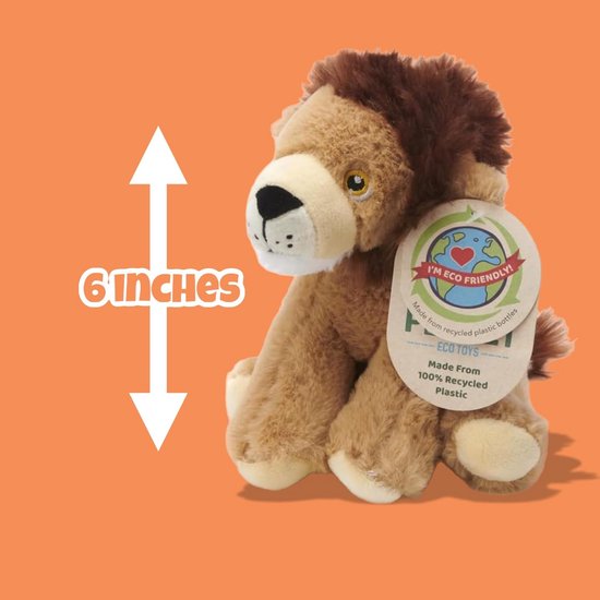 Zachte Eco Pluche Leeuw Knuffel 15cm - Duurzaam Kinder Speelgoed van Merkloos — afbeelding 2