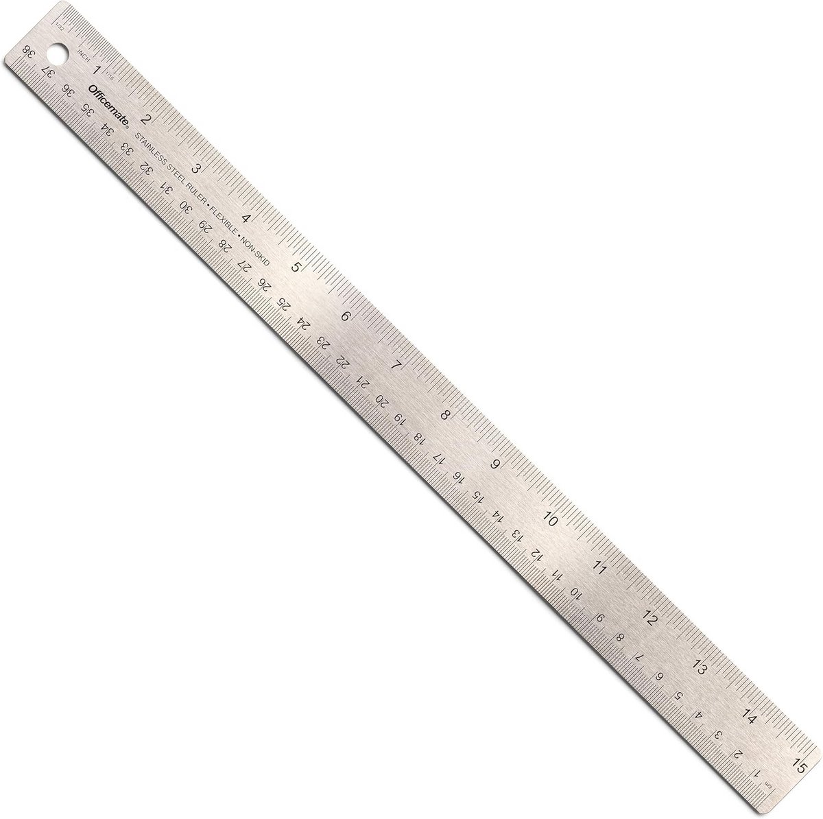 Metalen Liniaal - Meetlat - Nauwkeurig Meten - Kurk Anti-slip - 38 cm - Zilver