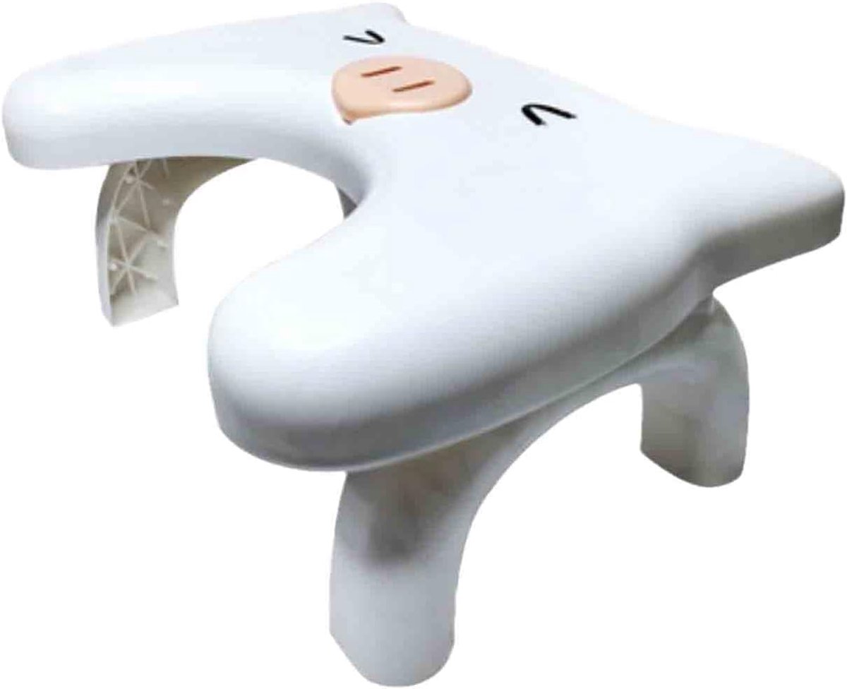 Toilet Krukje - Badkamer Helper - Comfortabel Toiletbezoek - Natuurlijke Houding - 42 x 30 x 28.5 cm - Wit