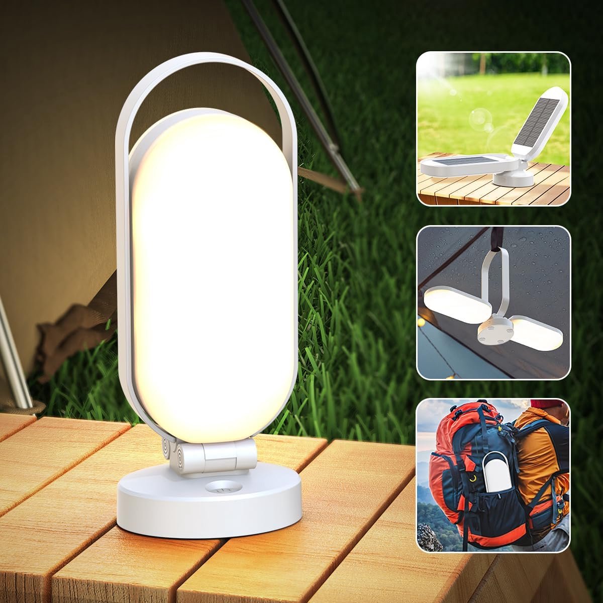 Camping Lantaarn - Oplaadbaar LED - Buitenverlichting - Traploos dimbaar - 5000mAh batterij - Wit