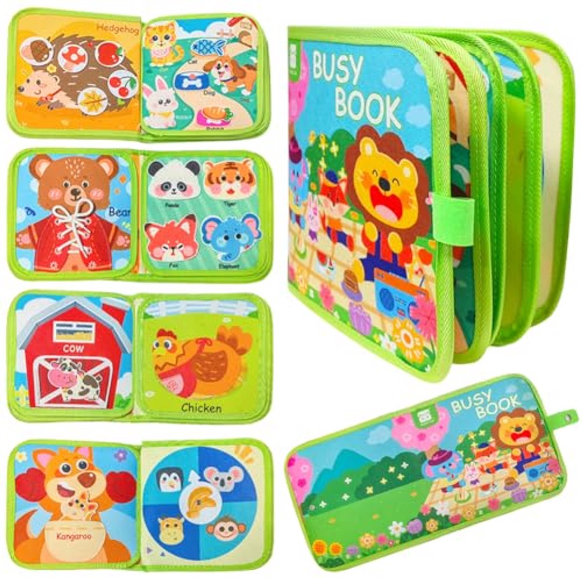 Interactief Boek - Activiteitenboek Vilt - Kind Ontwikkeling - 8 Educatieve Pagina's - 20 x 20 cm - Multicolor