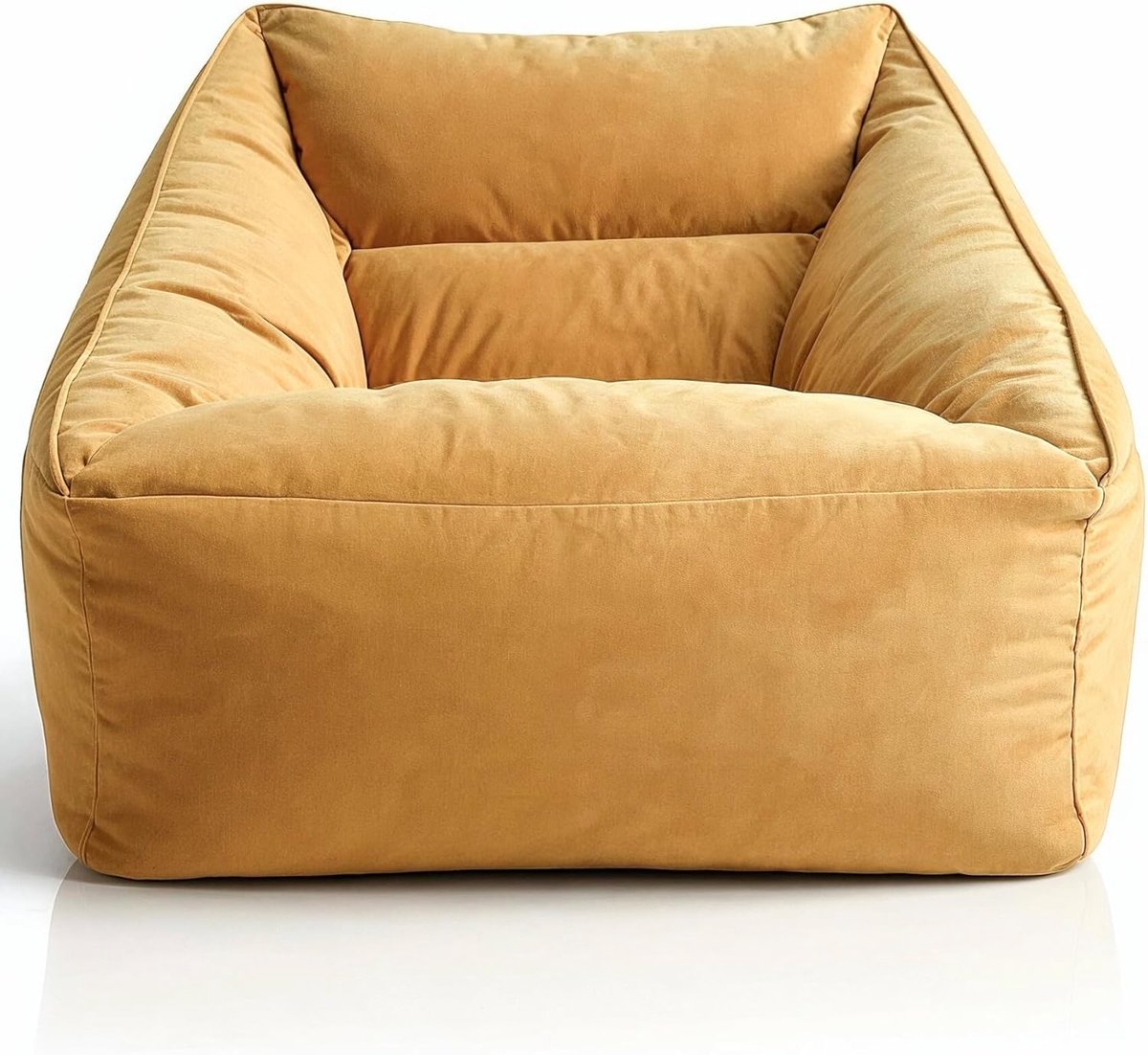 Zitzak Stoel - Grote Zitzak - Ontspannen Zitten - XXL Velvet Design - 80 x 80 x 70 cm - Geel