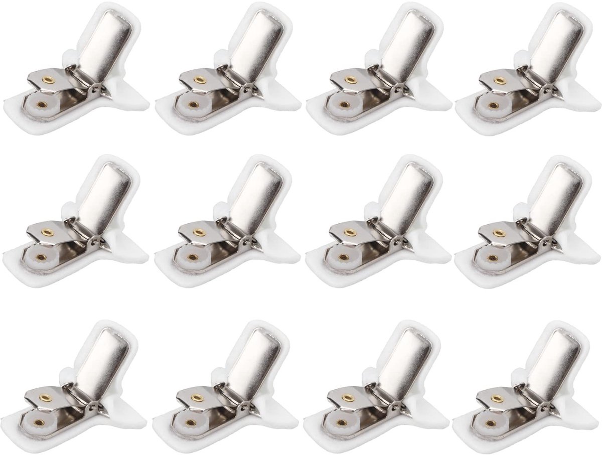 Dailygoods - Gewatteerde Troosterclips - Dekbedclips voor Dekenbevestiging - Witte Clips - Voorkomt Verschuiven - Ideaal voor Beddengoed - 12 Stuks
