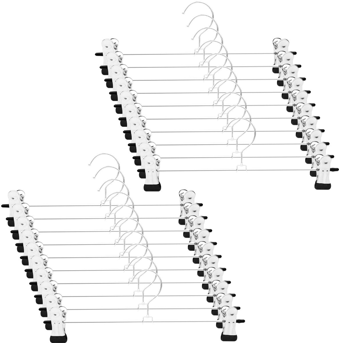 Dailygoods- Broekhangers 20 Stuks - 30 cm Antislip - Ruimtebesparend - Metalen Kleerhangers - Hoogwaardig Roestvrij Staal - Duurzaam en Elegant