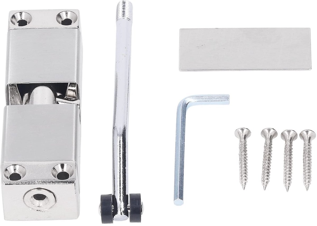 Dailygoods- Deurdranger Automatisch - Slijtvaste Armstang - Gegoten Aluminium - Langzame Sluitsnelheid - Geschikt voor Houten Binnendeuren - Glanzende Katrol - Deursluiter