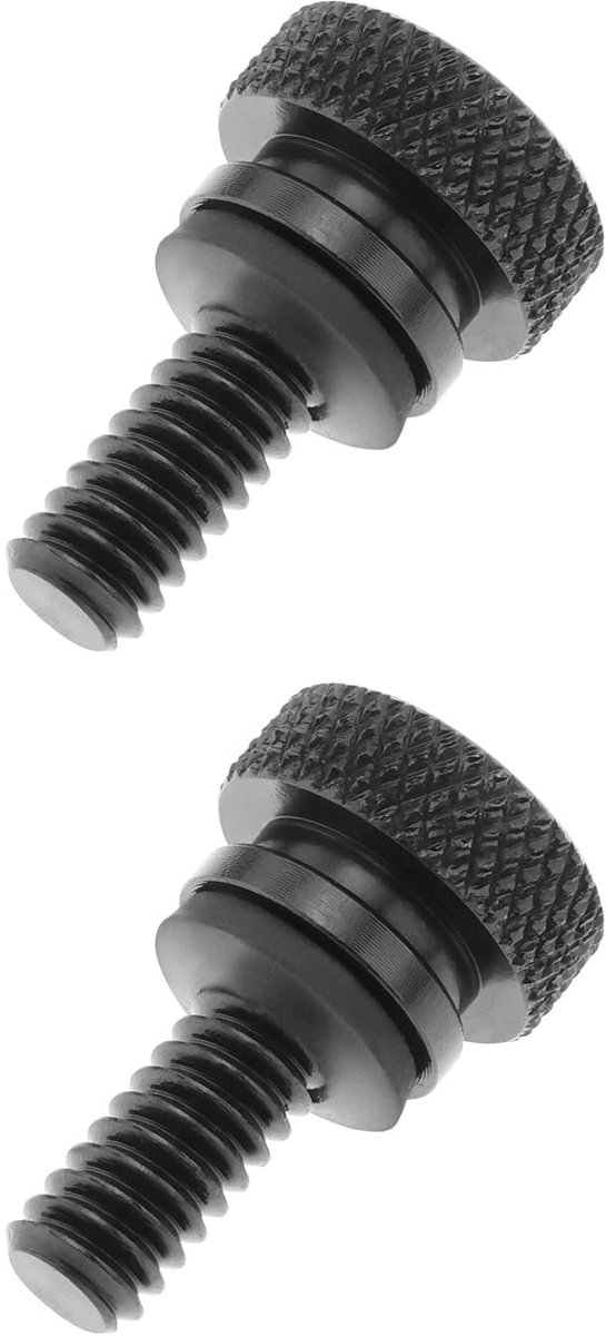 Dailygoods- Achterbank Schroef - Zwart Aluminium - 2 Stuks - Rubber Pakking - Draadtype 1/4"-20 - Eenvoudige Installatie - Zadelbout