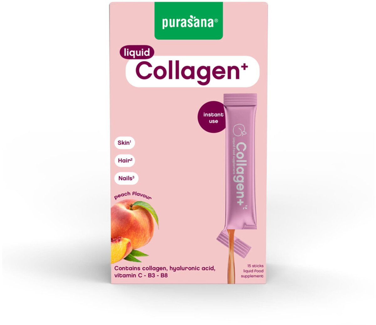 Purasana Liquid Gel Sticks Collagen+ 15 x 10 ml