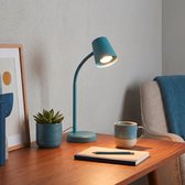BRILONER Skriva - Tafellamp - bureaulamp - met snoer - draaibaar tafellampje - excl. GU10 - 13 x 38,5 cm - blauw