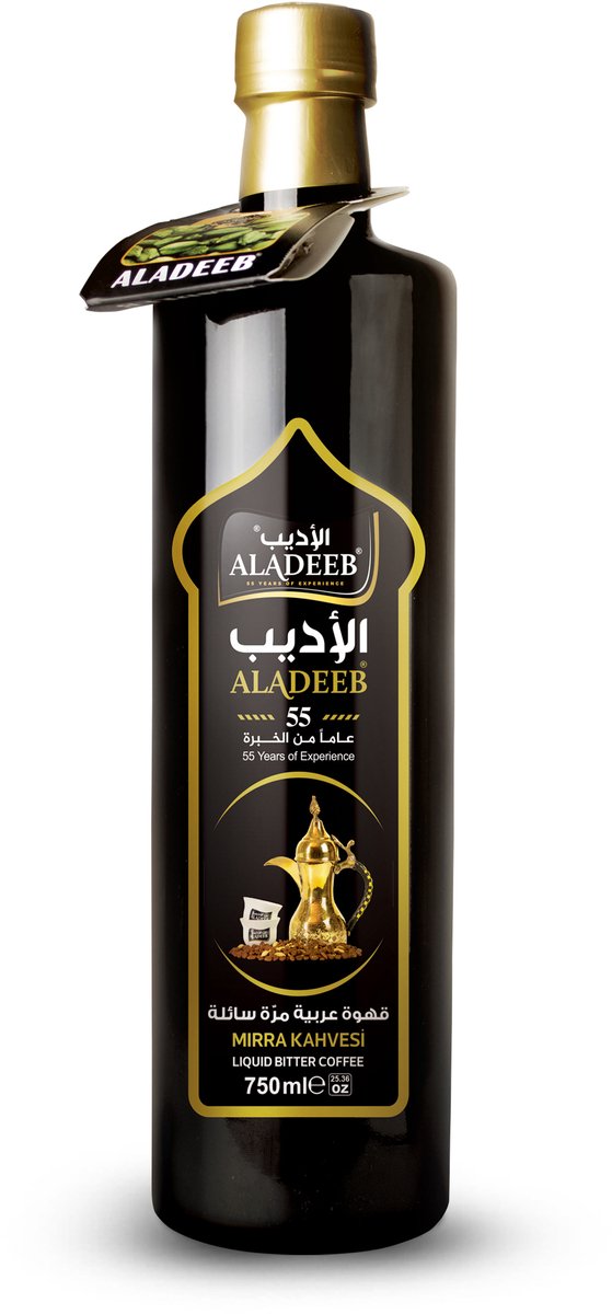 Aladeeb Premium - Liquid Arabic Coffee - Mırra Kahvesi - Kant-en-klare Bittere Koffie - 750 ml