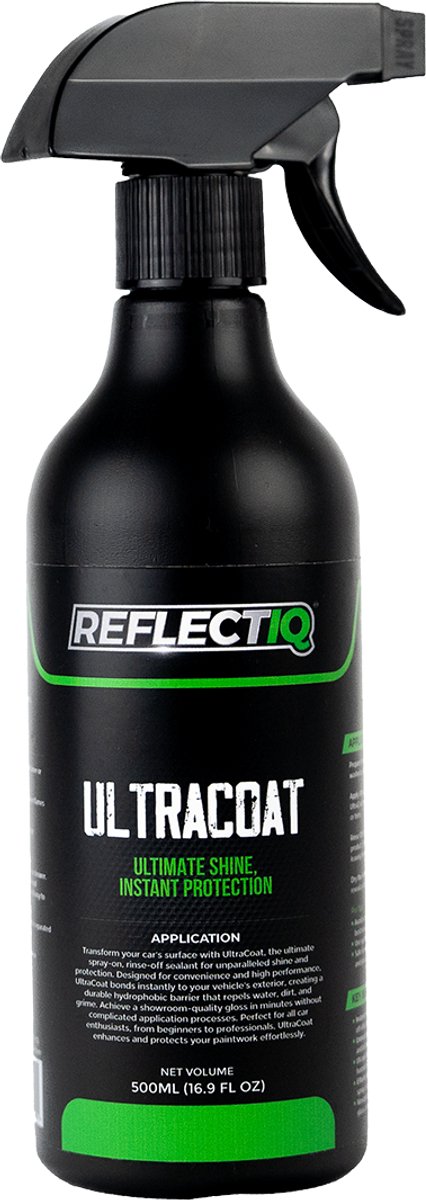 ReflectIQ UltraCoat pH 7 – 500 ml – Spray & Rinse Sealant – Directe Hydrofobe Bescherming en Hoogglans Finish voor Auto’s