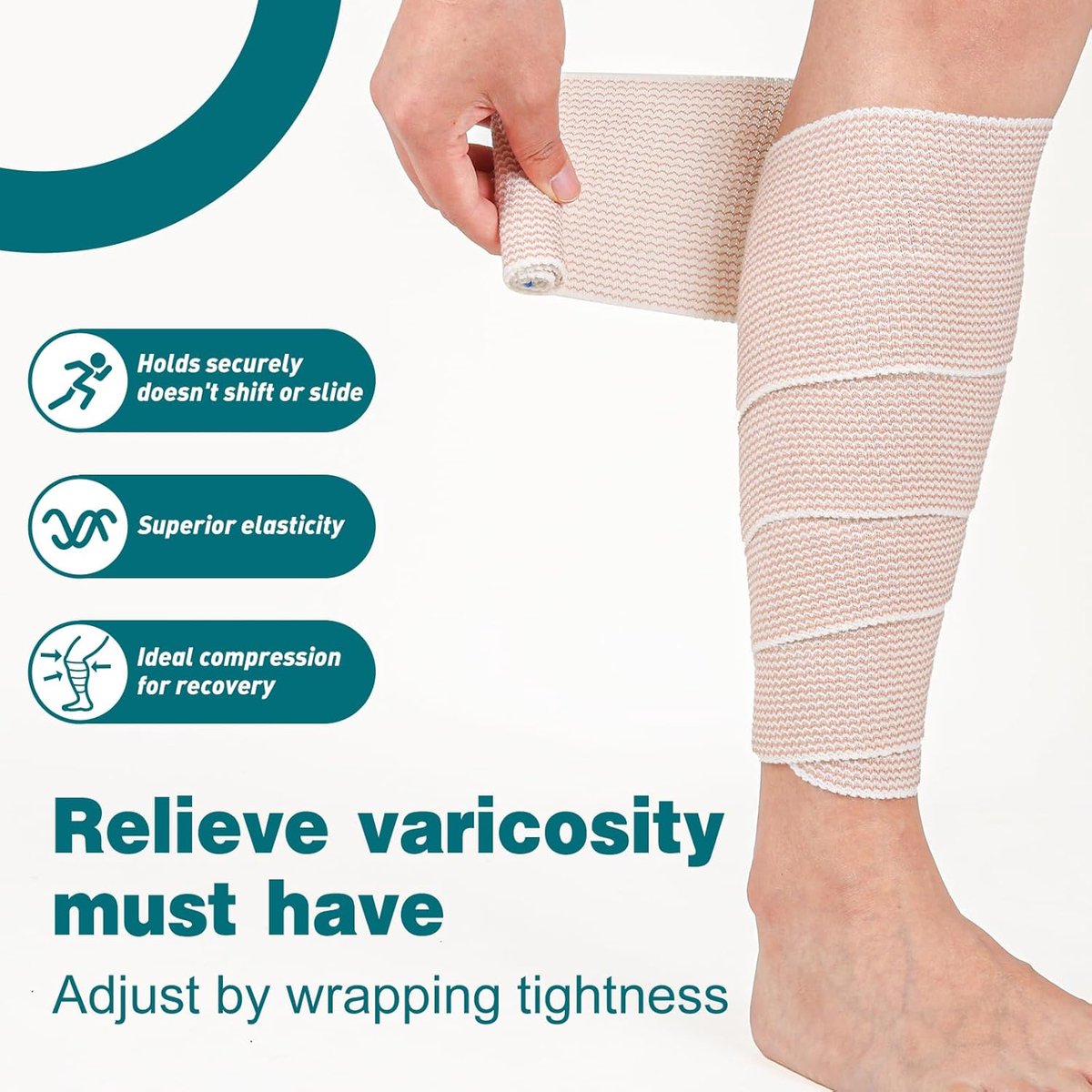Elastische Bandagewraps - Compressie Bandage - Lichaamssteun Bieden - Latexvrij Materiaal - 30 Stuks - Naturel