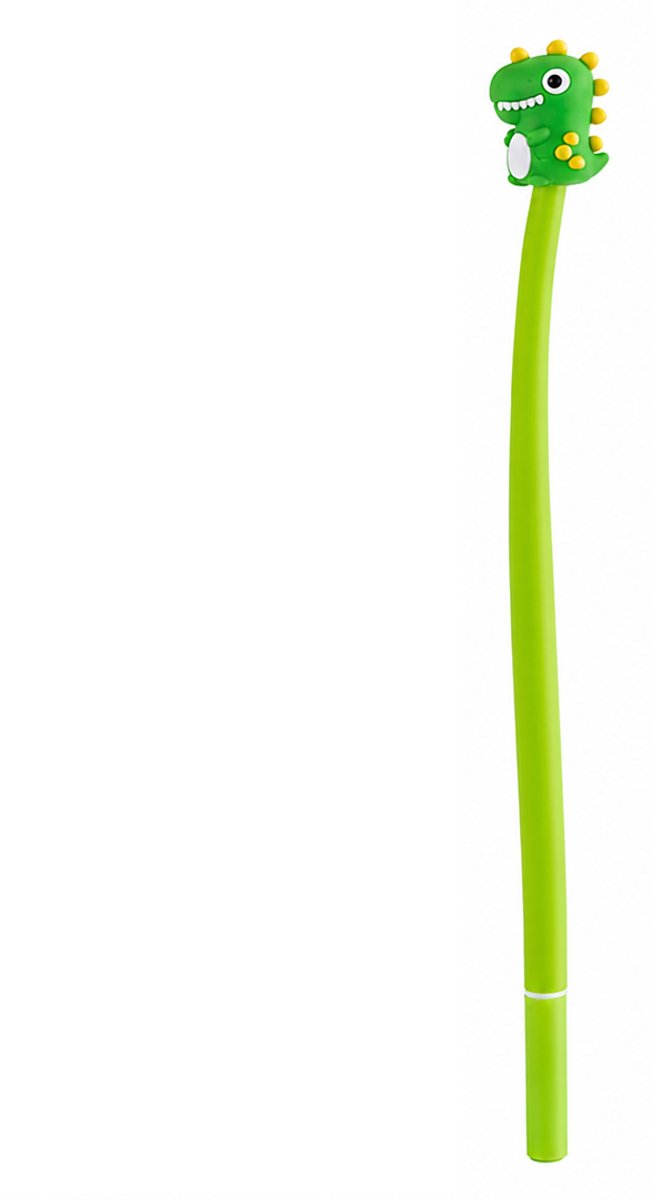 Dino Gelpen Lichtgroen - Lange Pen 23 cm met Grappige Dinosaurus - Speelse Schoolspullen - Kinderpen - Traktatie Cadeautje