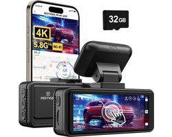 RedTiger F8 Lite Dashcam voor auto - 4K - Voor Camera - WiFi en GPS - 3,18 Inch met App - Dashcams - 2025 model - Sony Sensor - Nachtzicht - Parkeerbewaking - G Sensor - Loop opname -