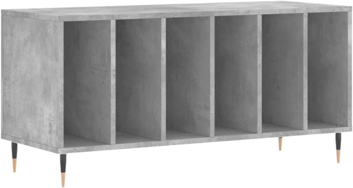 QIN® Platenspeler Kast - Platenspeler Meubel - Ip Kast - 100x38x48cm - Beton Grijs - 100cm x 38cm x 48cm