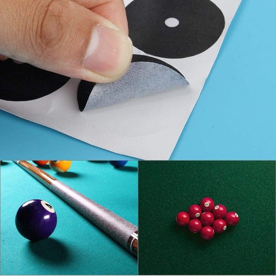 Dailygoods- Biljartmarker 15 Stuks - Pooltafel Marker Dots - Billiard Punt Sticker - Snooker Spot Accessoires - Wit - 35cm - Biljartstip van Dailygoods — afbeelding 4