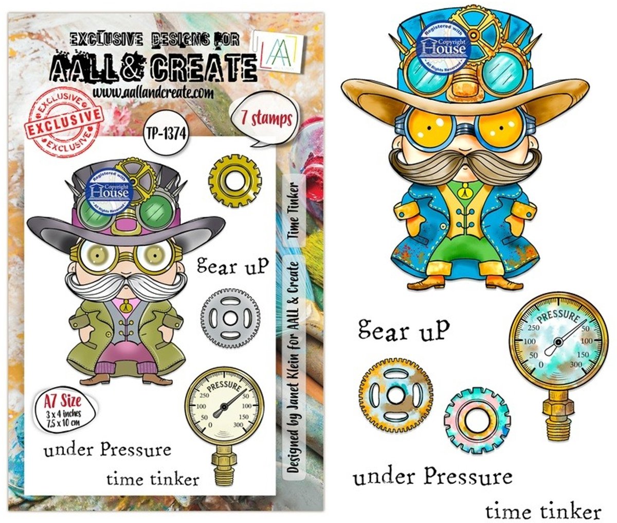 Aall & Create clearstamps A7 - Time tinker
