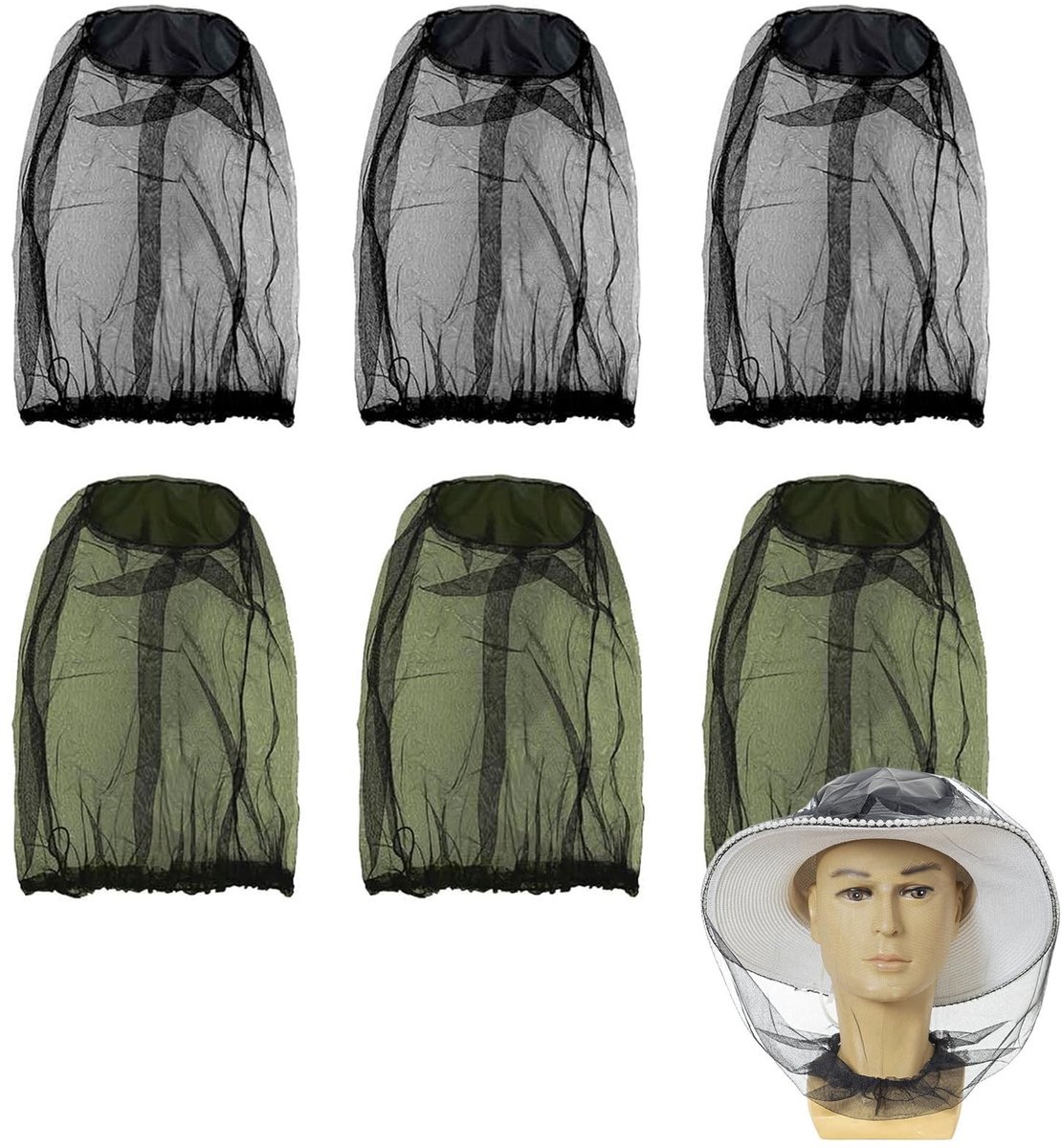 Cosensi- Klamboe 6 Stuks - Muggennet - Fijnmazig Insectengaas - Elastisch Ontwerp - Lichtgewicht - Duurzaam Materiaal - Insectennet