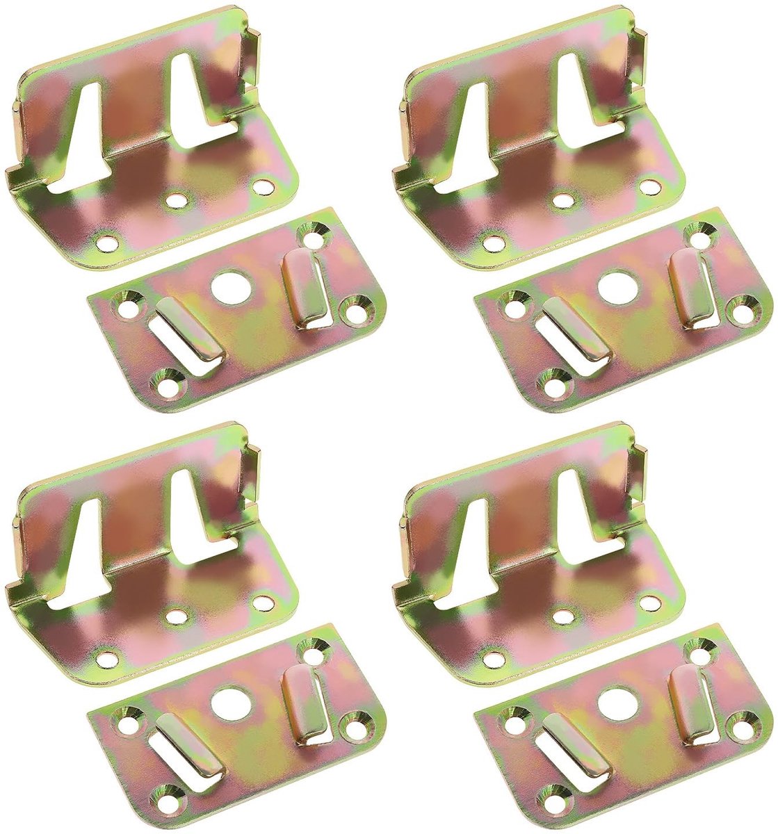 Cosensi- Bed Connectors Heavy Duty - Roestbestendig - Beugels - Draaghoeken - 4 Stuks - Gegalvaniseerd Ijzer - Bedbeugels