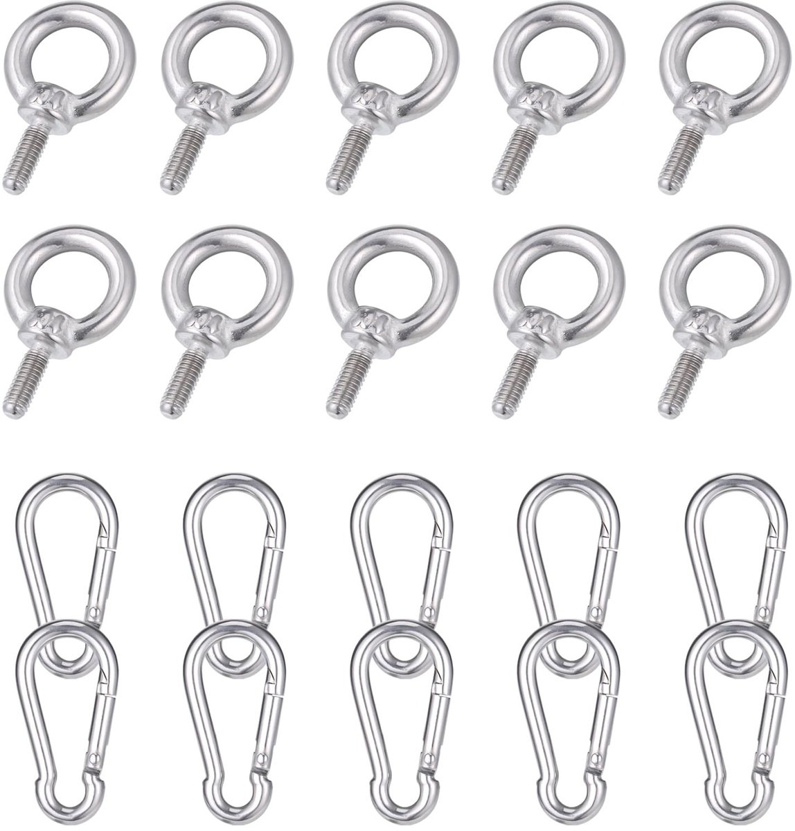 Cosensi- Kederstoppers 10 stuks - Roestvrij Stalen Haken - Hoge Belastbaarheid - Kederrail Accessoires - Voor Caravan/Camper - Eenvoudige Installatie - Haakjes