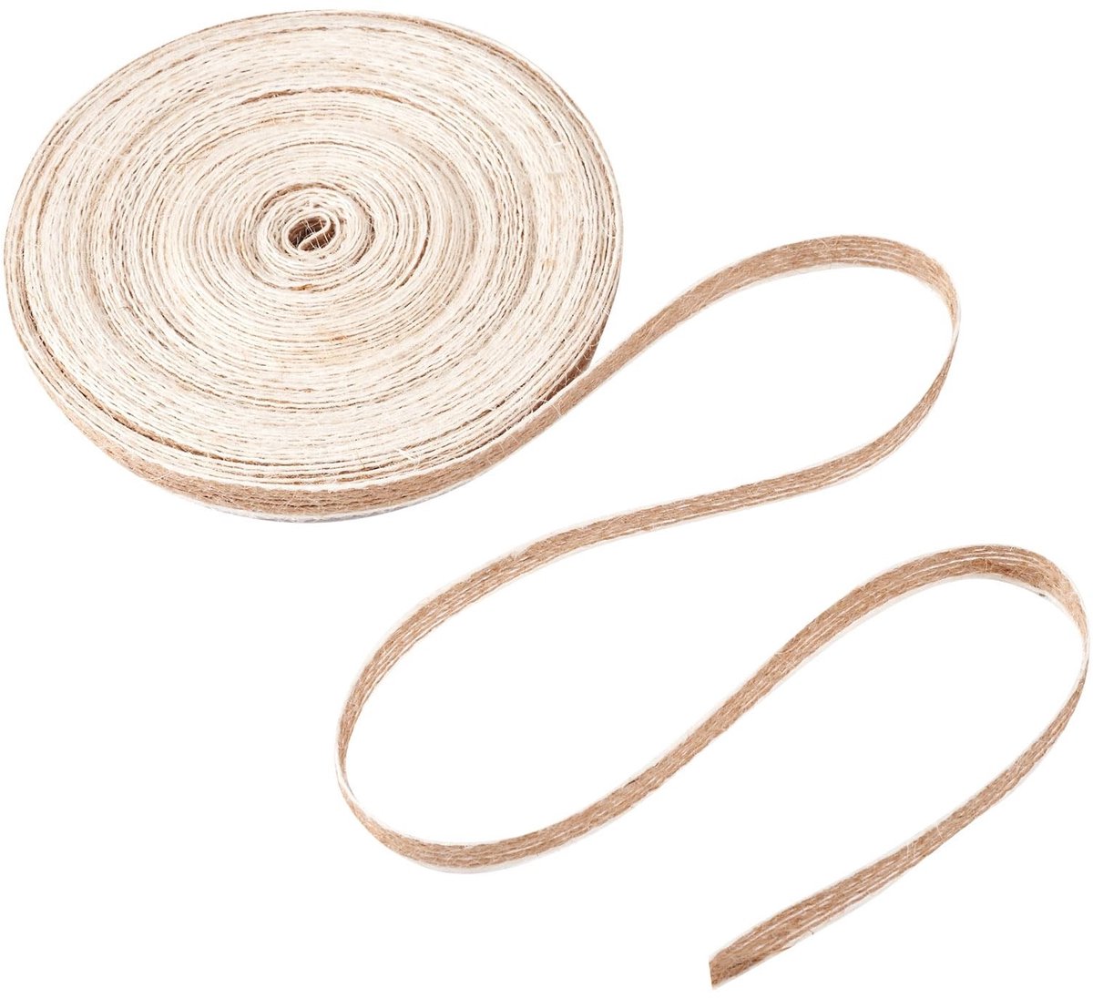 NTH products- Jute Touw 20M - Natuurlijke Jute Linten - 10 mm Breed - Milieuvriendelijk - Voor Kledingaccessoires - Voor Ambachten - Jute Lint