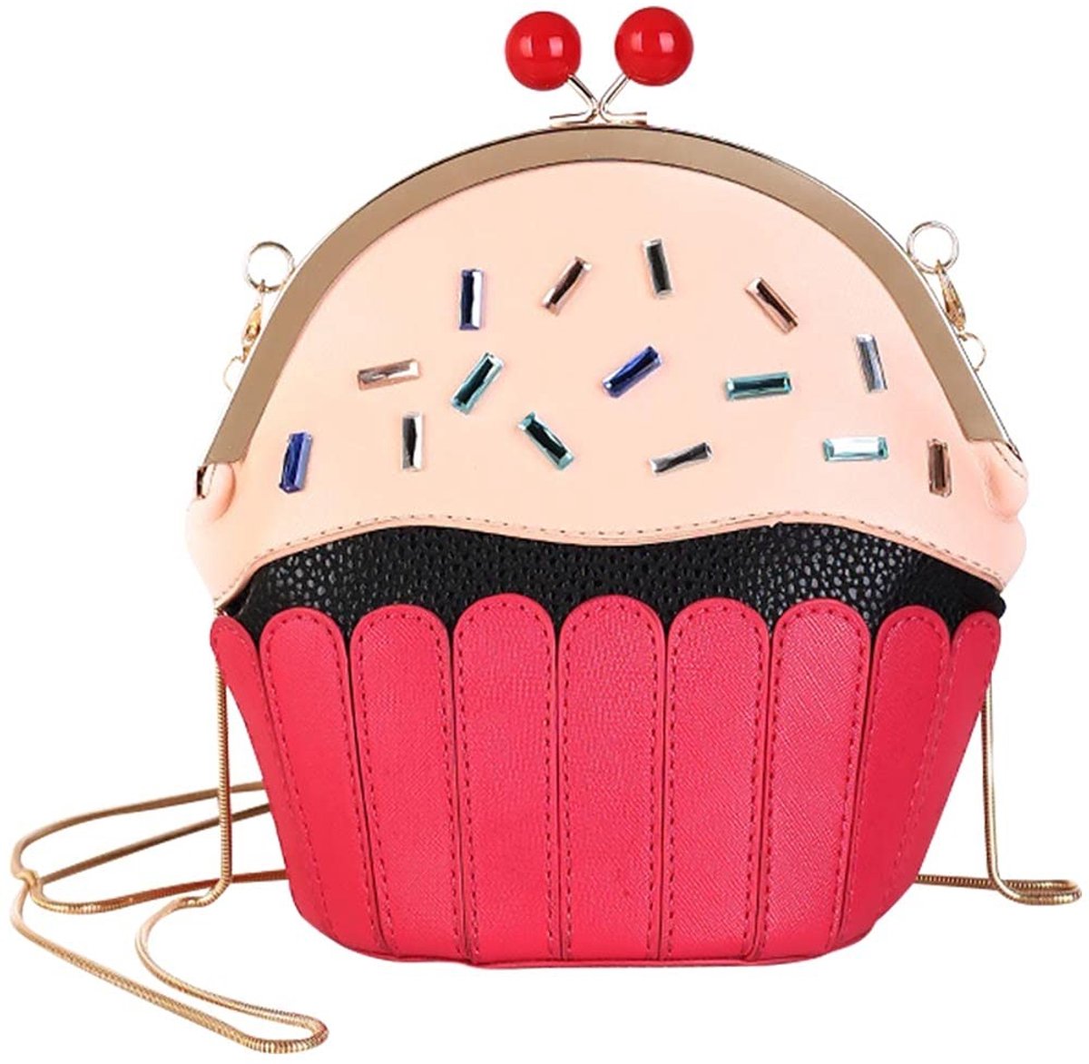 Cosensi- Crossbody Tas - Uniek Cupcake/IJs Vorm - Mobiele Telefoon/Schoudertas - Handtas - Klein - Lichtgewicht
