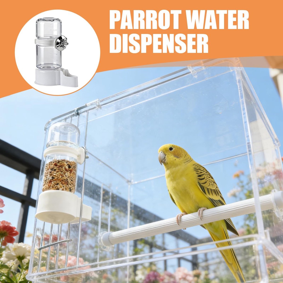 Vogelwaterdispenser Set van 2 - Automatische Vogeldrinkkooi thumbnail 4